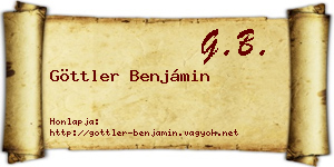 Göttler Benjámin névjegykártya